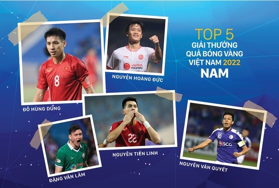 Tốp 5 Quả bóng vàng Việt Nam ở hạng mục nam cầu thủ. 