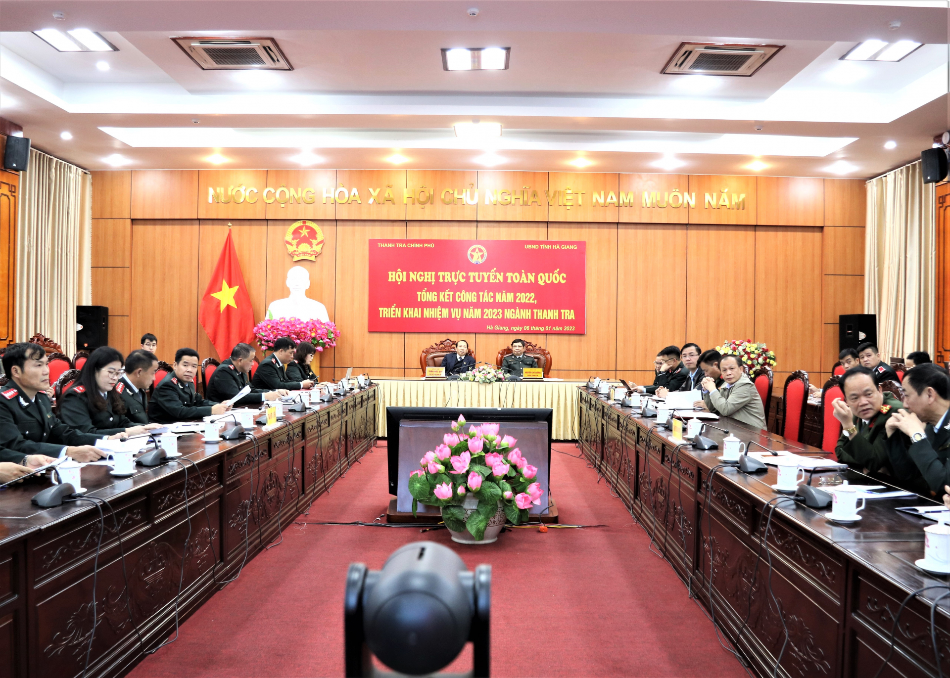 Điểm cầu tỉnh Hà Giang dự hội nghị trực tuyến toàn quốc về công tác thanh tra