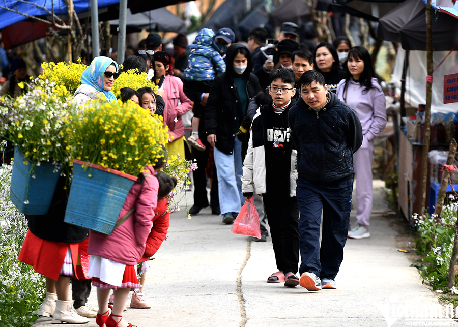 Làng văn hóa Lũng Cẩm, xã Sủng Là (Đồng Văn)  thu hút rất đông du khách dịp Tết Quý Mão 2023 (ảnh: VNN)