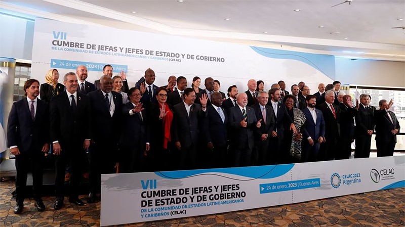 Các nhà lãnh đạo của các quốc gia Mỹ Latin và Caribe tại Hội nghị cấp cao Tổ chức các quốc gia Mỹ Latin và Caribe (CELAC) lần thứ 7 tại Buenos Aires, Argentina, ngày 24/1/2023.