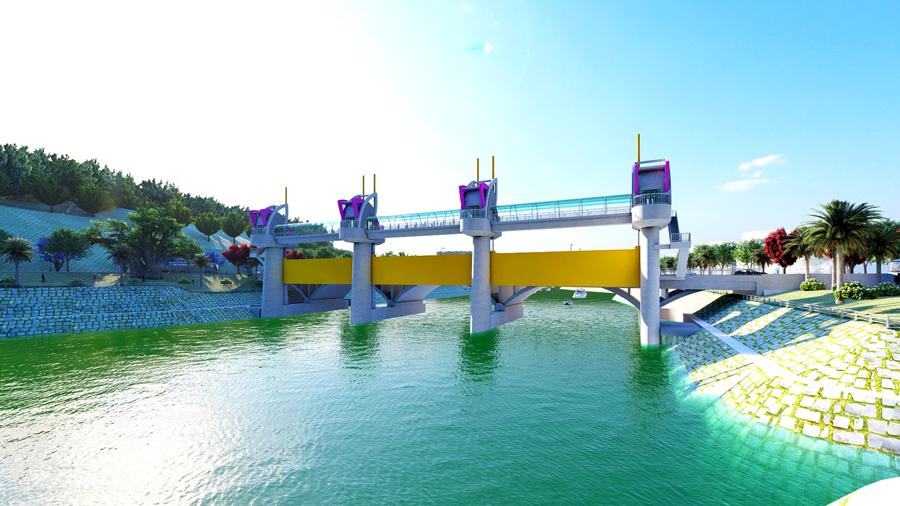 Phối cảnh đập dâng nước tạo cảnh quan trung tâm thành phố Hà Giang hứa hẹn tạo điểm nhấn kiến trúc xây dựng.                                                                Ảnh: TL
