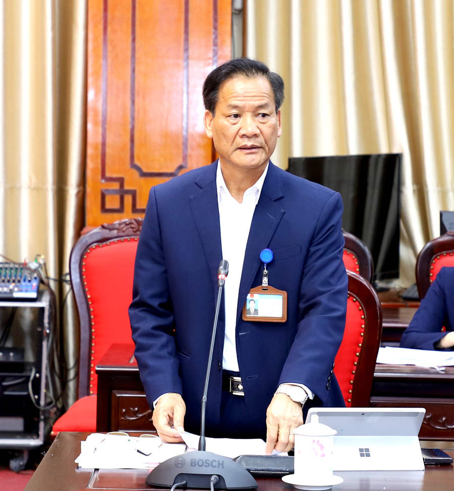 Giám đốc Sở Văn hóa, TT&DL Nguyễn Hồng Hải báo cáo kết quả thực hiện nhiệm vụ.