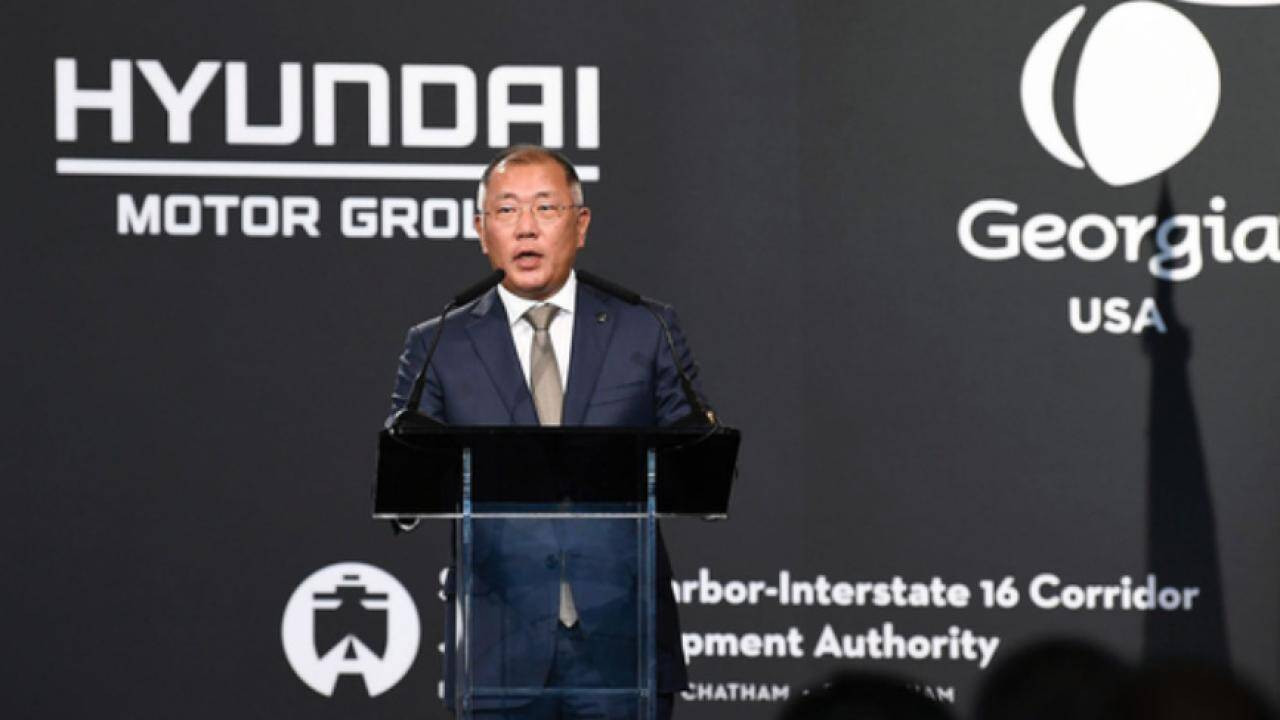 Chủ tịch Tập đoàn ô tô Hyundai Euisun Chung tại sự kiện khai trương nhà máy ở Mỹ năm 2022