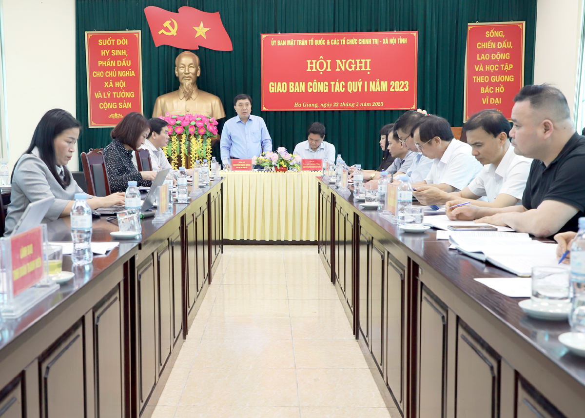 Phó Bí thư Tỉnh ủy Nguyễn Mạnh Dũng phát biểu tại buổi giao ban