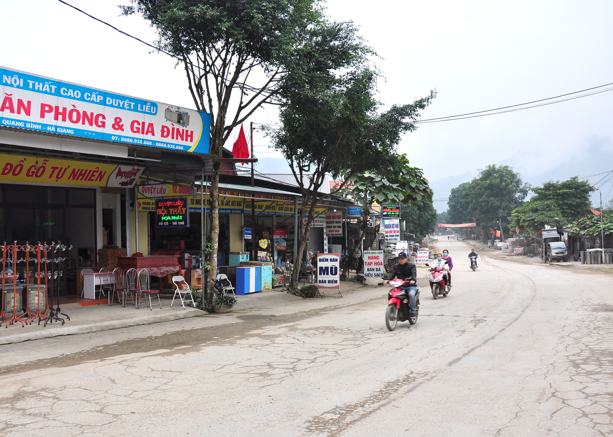 Một góc thị trấn trẻ Xuân Giang hôm nay.
