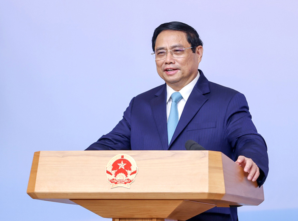 Thủ tướng Chính phủ Phạm Minh Chính phát biểu tại hội nghị (Ảnh: Báo Chính phủ).
