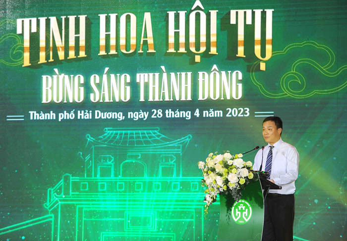 Đồng chí Chủ tịch UBND tỉnh Triệu Thế Hùng phát biểu chỉ đạo và giao nhiệm vụ tại buổi khai trương