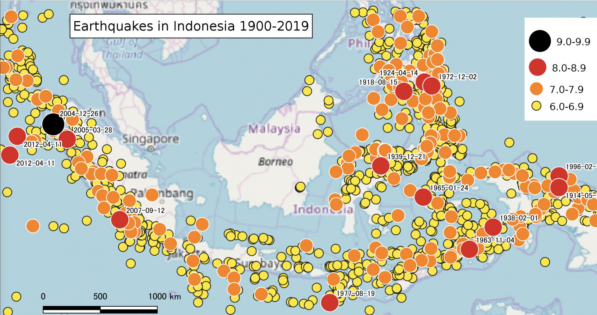 Indonesia thường xuyên hứng chịu các trận động đất lớn nhỏ