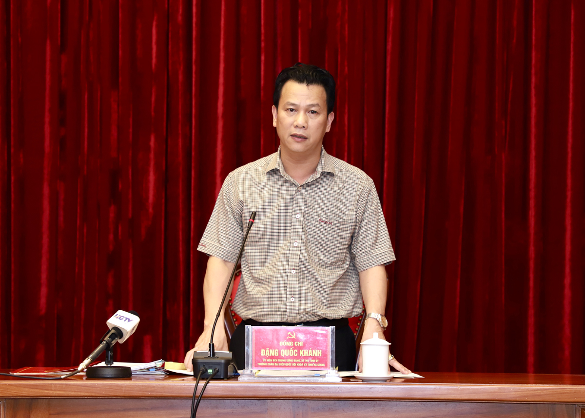 Bí thư Tỉnh ủy Đặng Quốc Khánh, Trưởng Ban Chỉ đạo phát biểu chỉ đạo tại phiên họp
