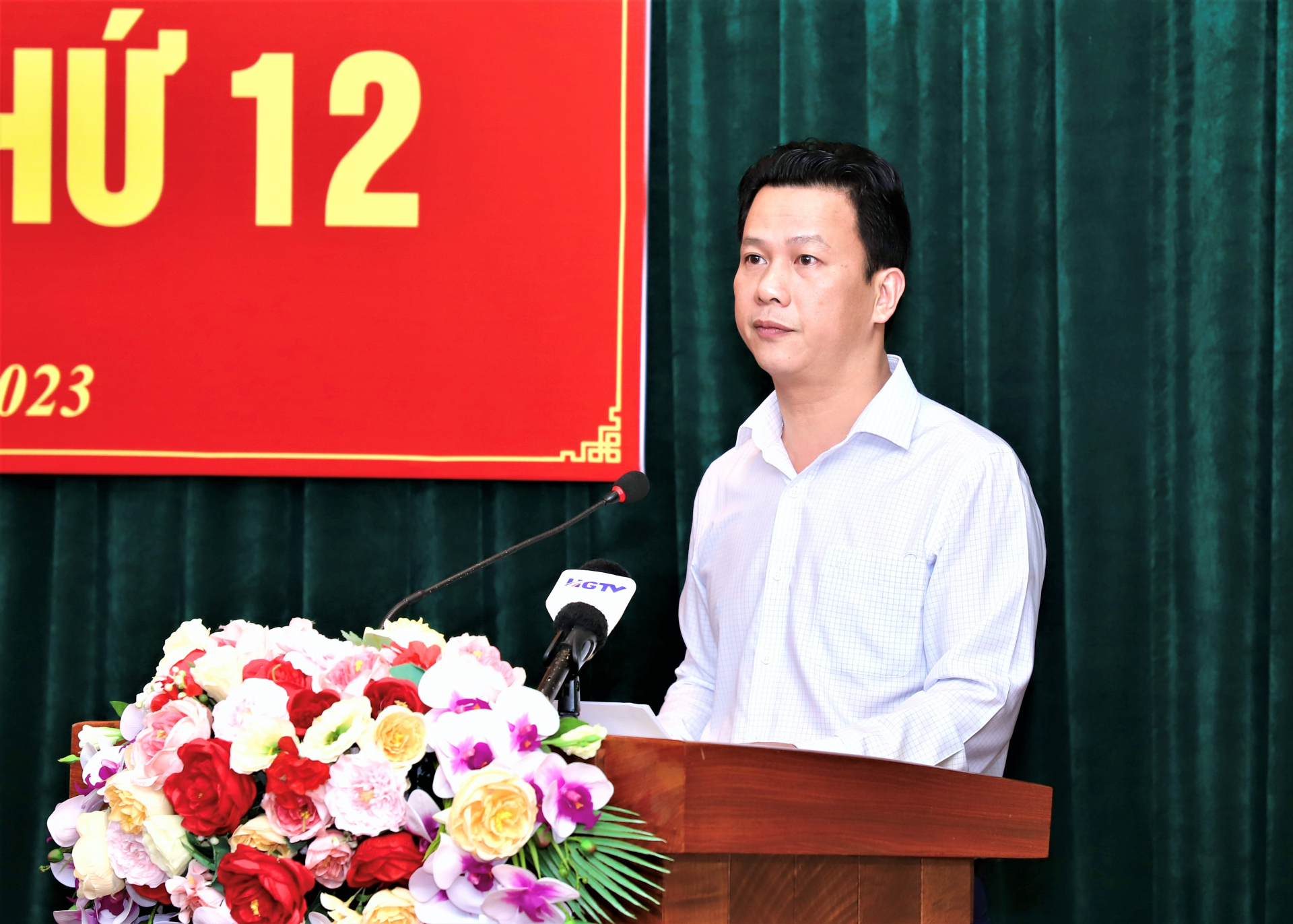 Bí thư Tỉnh ủy Đặng Quốc Khánh phát biểu khai mạc hội nghị