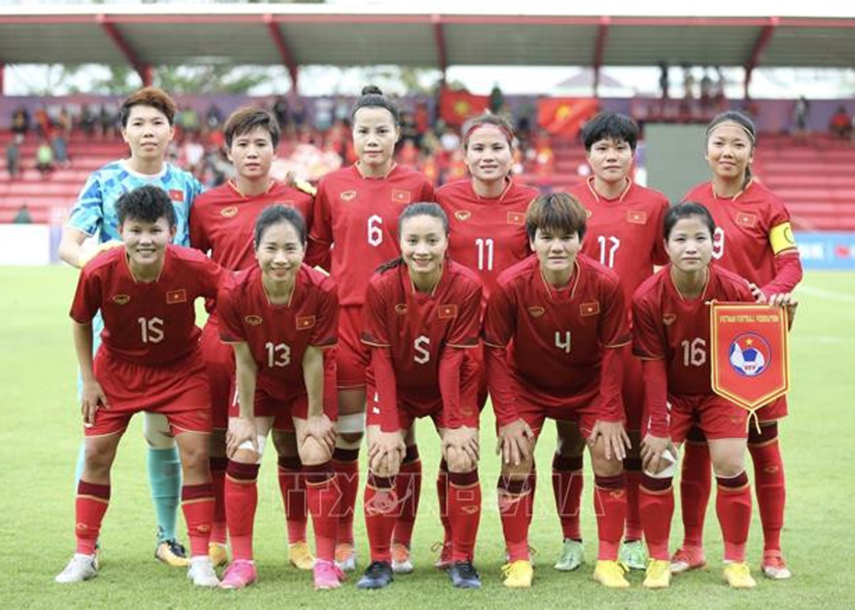 Đội hình xuất phát của đội tuyển nữ Việt Nam.