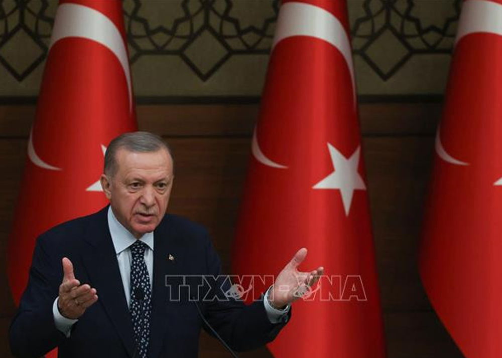 Tổng thống Thổ Nhĩ Kỳ Recep Tayyip Erdogan phát biểu tại thủ đô Ankara. 