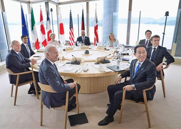 Các nhà lãnh đạo Nhóm các nước công nghiệp phát triển (G7) tại cuộc họp ở Hiroshima, Nhật Bản, ngày 19/5.