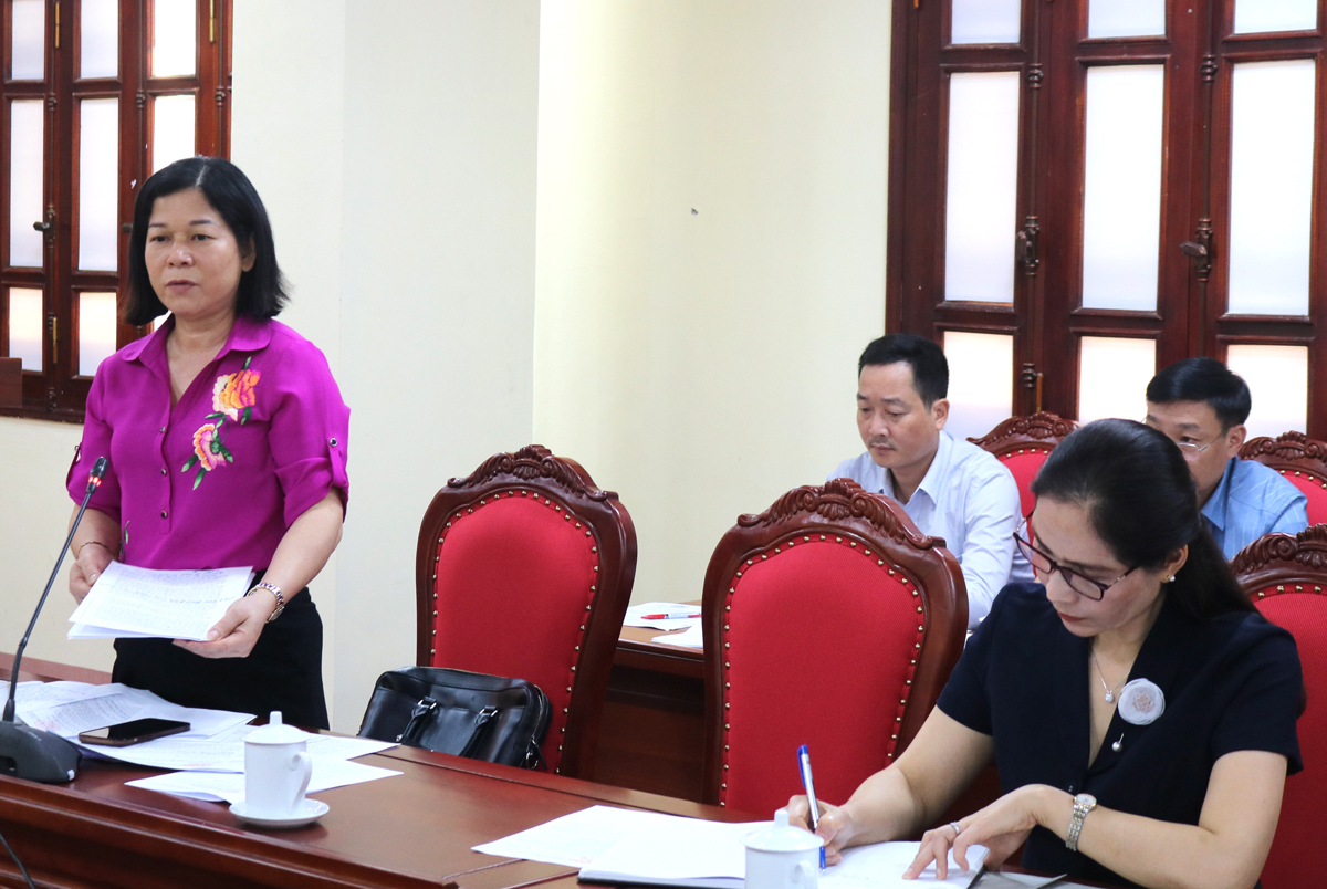 Phó Chủ tịch Thường trực HĐND tỉnh Chúng Thị Chiên phát biểu tại phiên họp.
