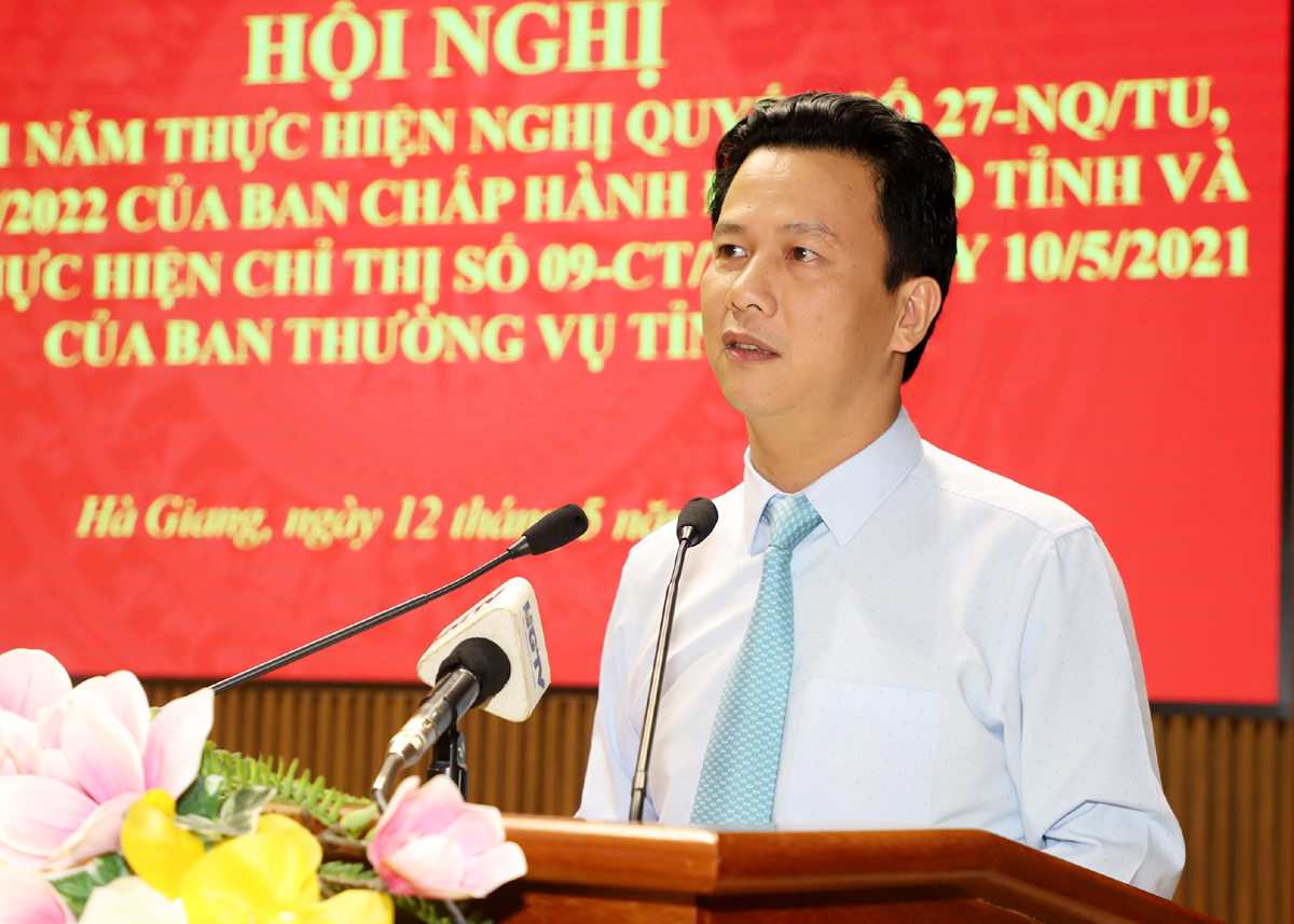 Bí thư Tỉnh ủy Đặng Quốc Khánh phát biểu kết luận hội nghị