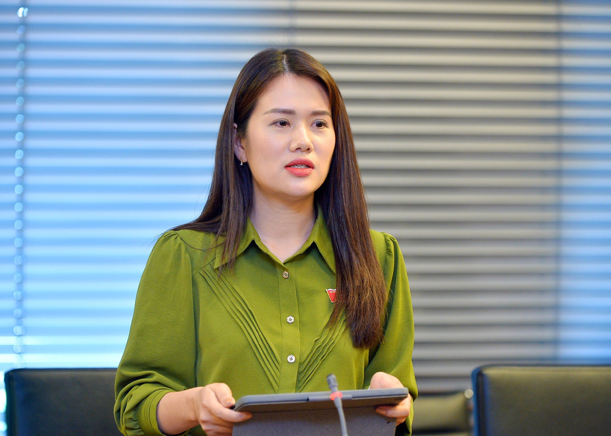 Đại biểu Vương Thị Hương tham gia thảo luận
