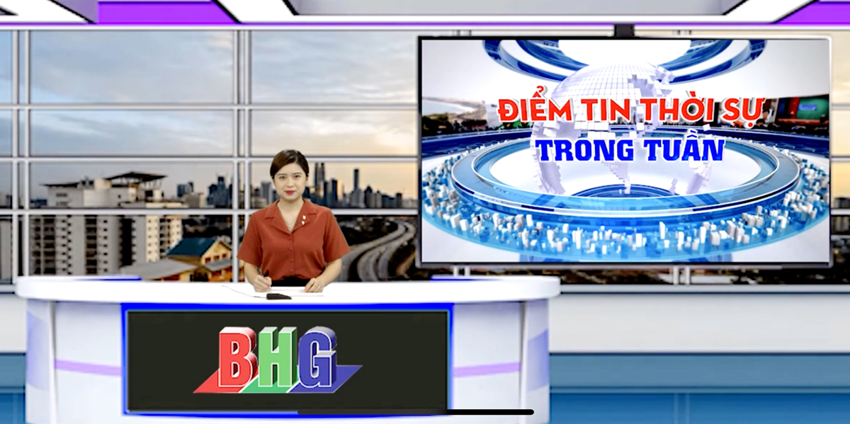 Một trong những chương trình truyền hình báo Hà Giang sử dụng công nghệ trường quay ảo.
