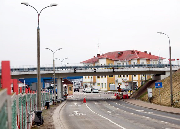 Cửa khẩu biên giới Bobrowniki giữa Ba Lan và Belarus ngày 10/2/2023.