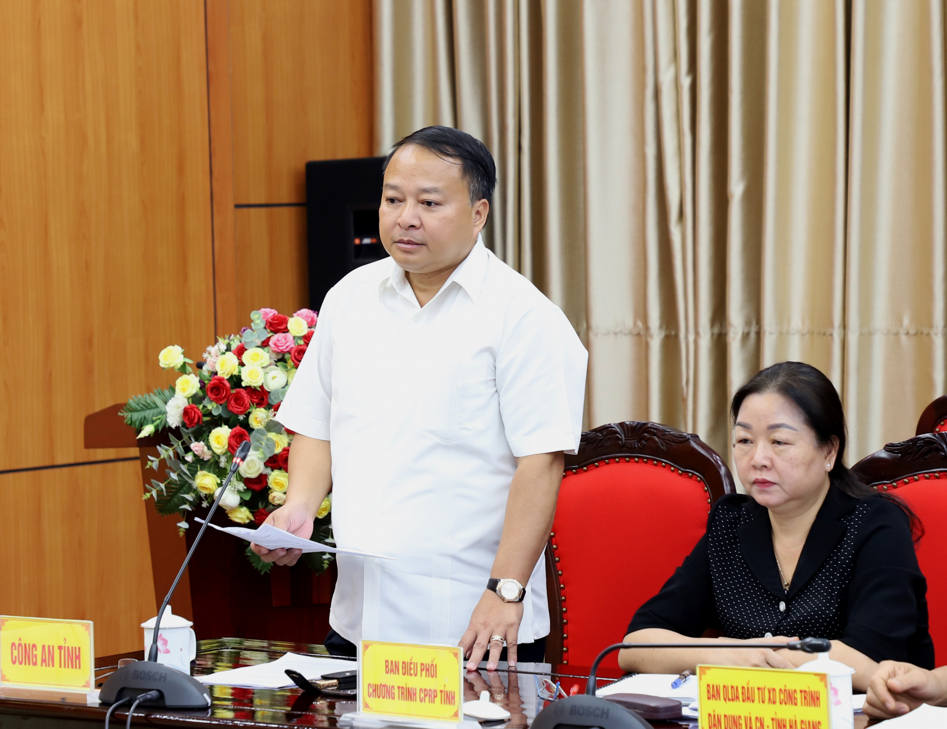 Đại tá Phan Huy Ngọc, Giám đốc Công an tỉnh đề nghị cần có giải pháp triệt để nhằm bịt kín những khe hở pháp lý trong công tác bồi thường, GPMB.