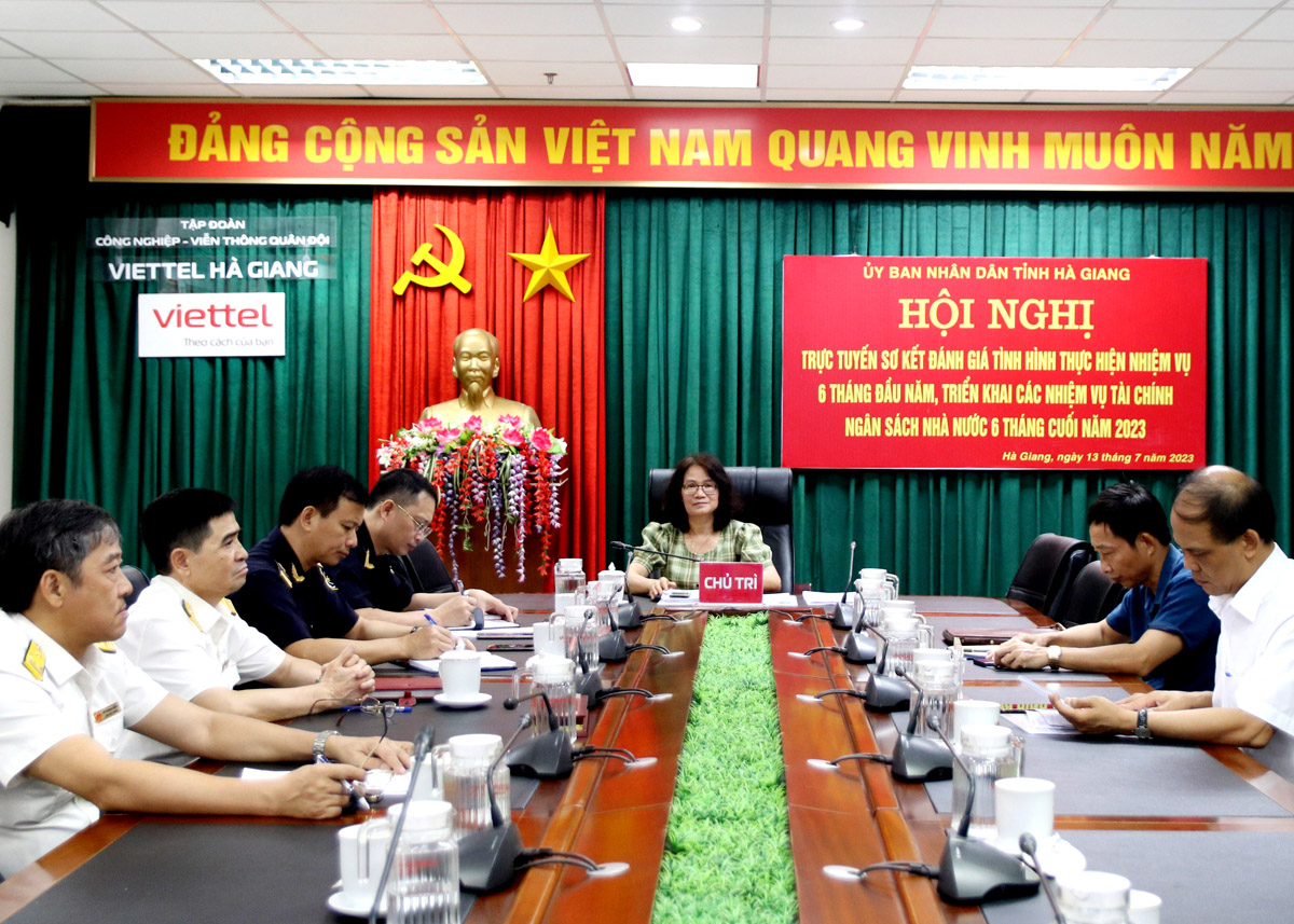 Các đại biểu dự hội nghị tại điểm cầu tỉnh Hà Giang