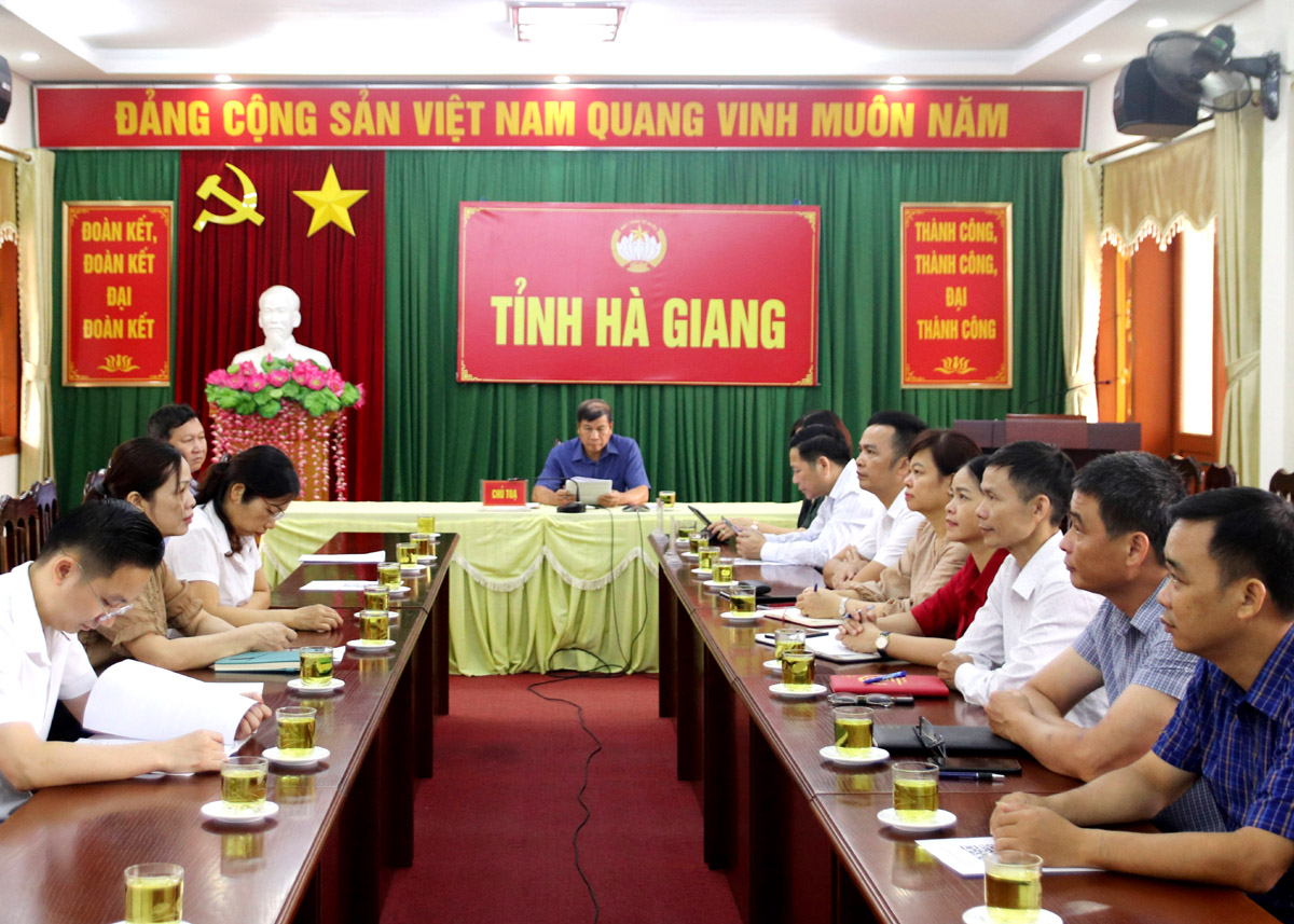 Các đại biểu dự hội nghị tại điểm cầu tỉnh Hà Giang.
