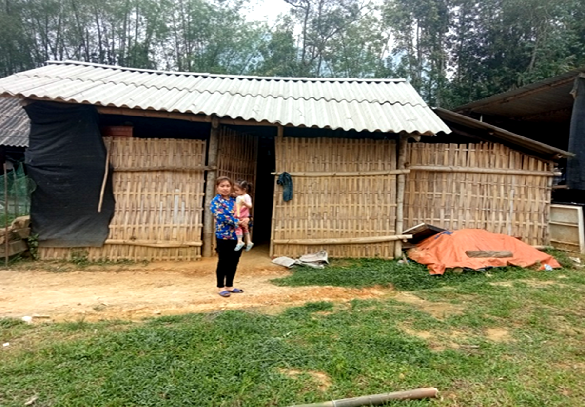 Ngôi nhà trước khi xây dựng của gia đình chị Lý Thị Mai, sinh năm 1986, Bản Xám, xã Ngọc Minh (Vị Xuyên).