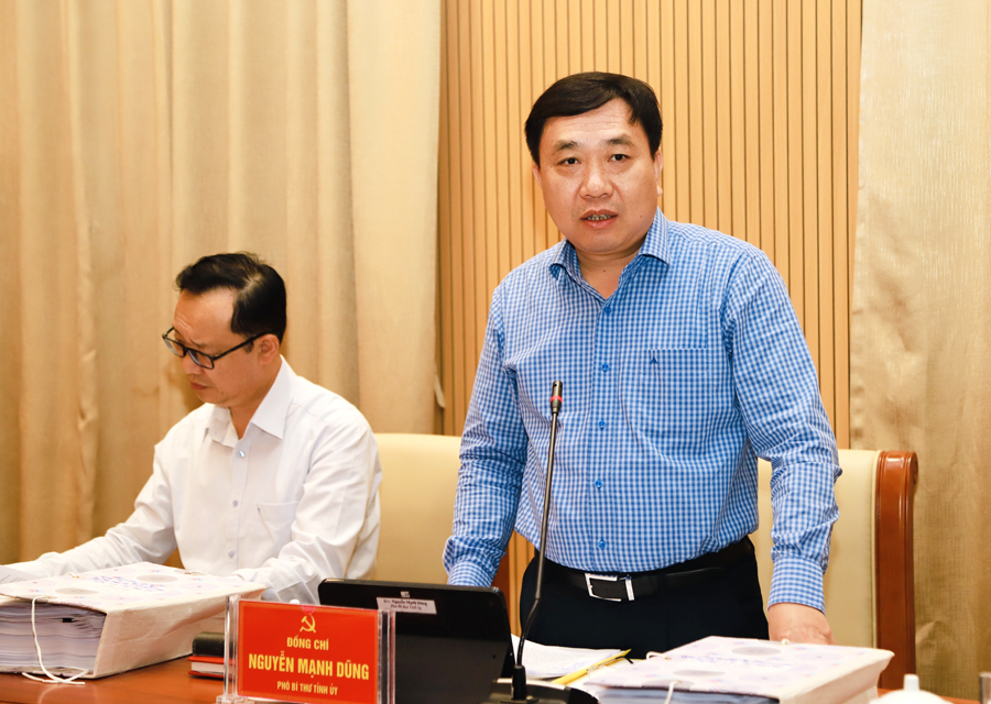 Phó Bí thư Tỉnh ủy Nguyễn Mạnh Dũng phát biểu thảo luận