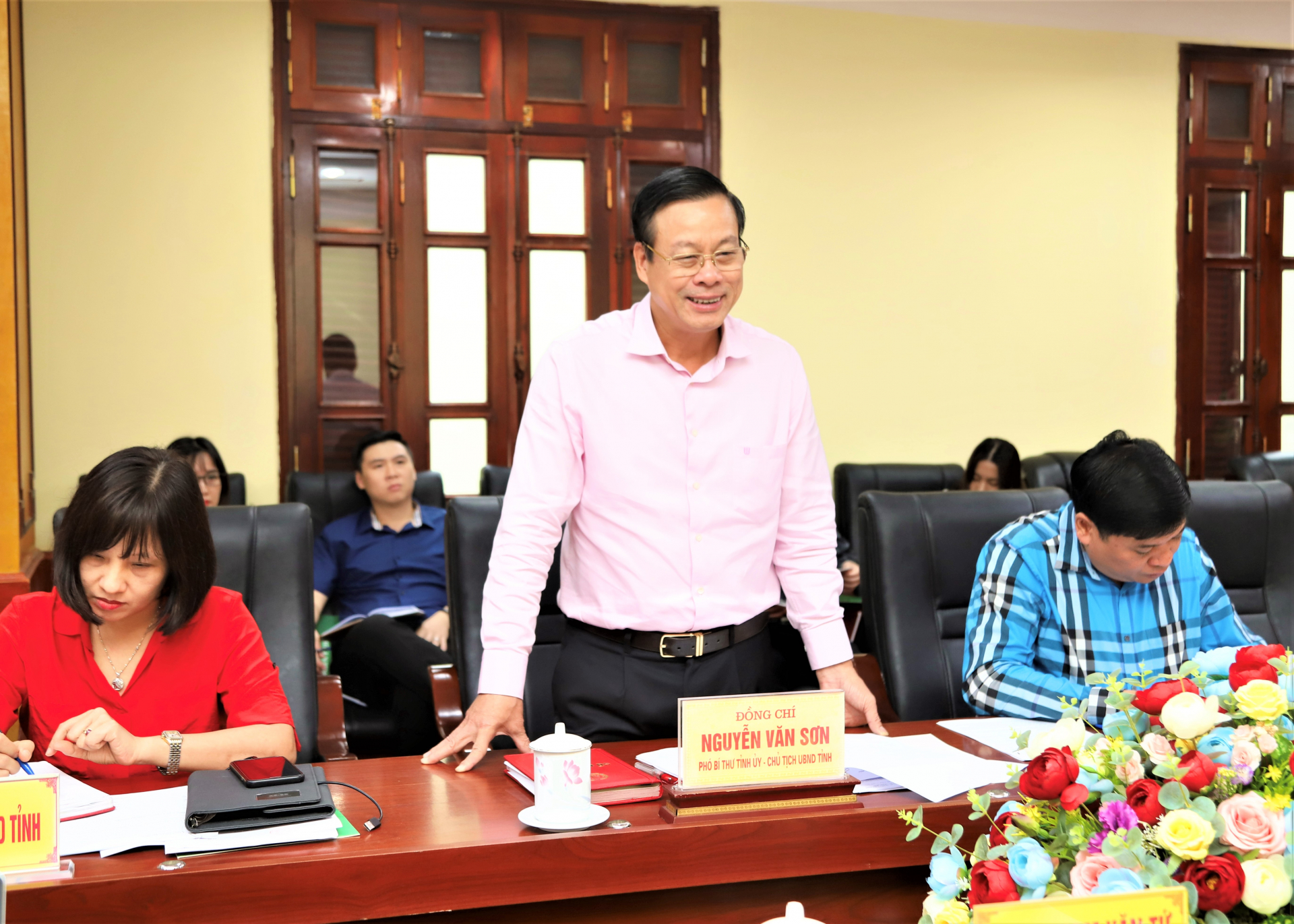 Chủ tịch UBND tỉnh Nguyễn Văn Sơn phát biểu tại buổi làm việc