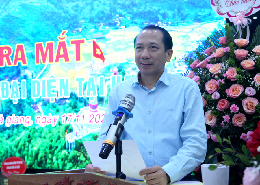 Phó Chủ tịch UBND tỉnh Trần Đức Qúy phát biểu tại buổi lễ.
