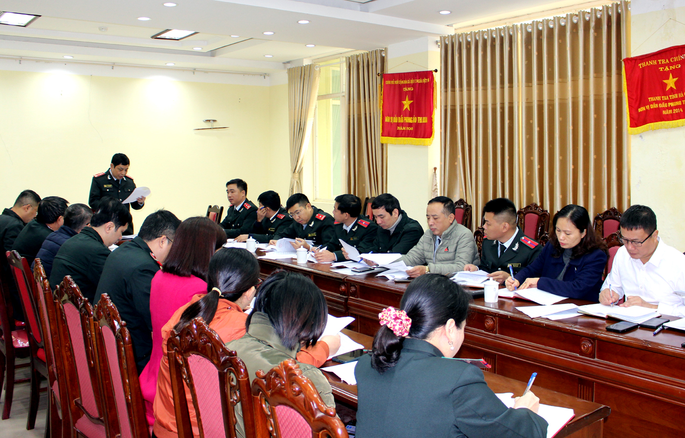 Đồng chí Nguyễn Chí Cường, Chánh Thanh tra tỉnh tổng kết công tác thanh tra, kiểm tra năm 2022 và triển khai nhiệm vụ năm 2023.