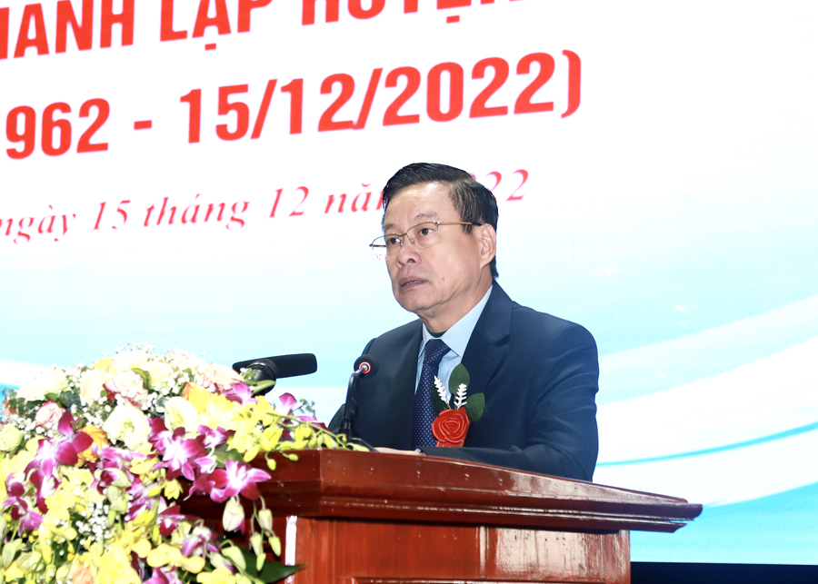 Phó Bí thư Tỉnh ủy, Chủ tịch UBND tỉnh Nguyễn Văn Sơn phát biểu tại lễ kỷ niệm
