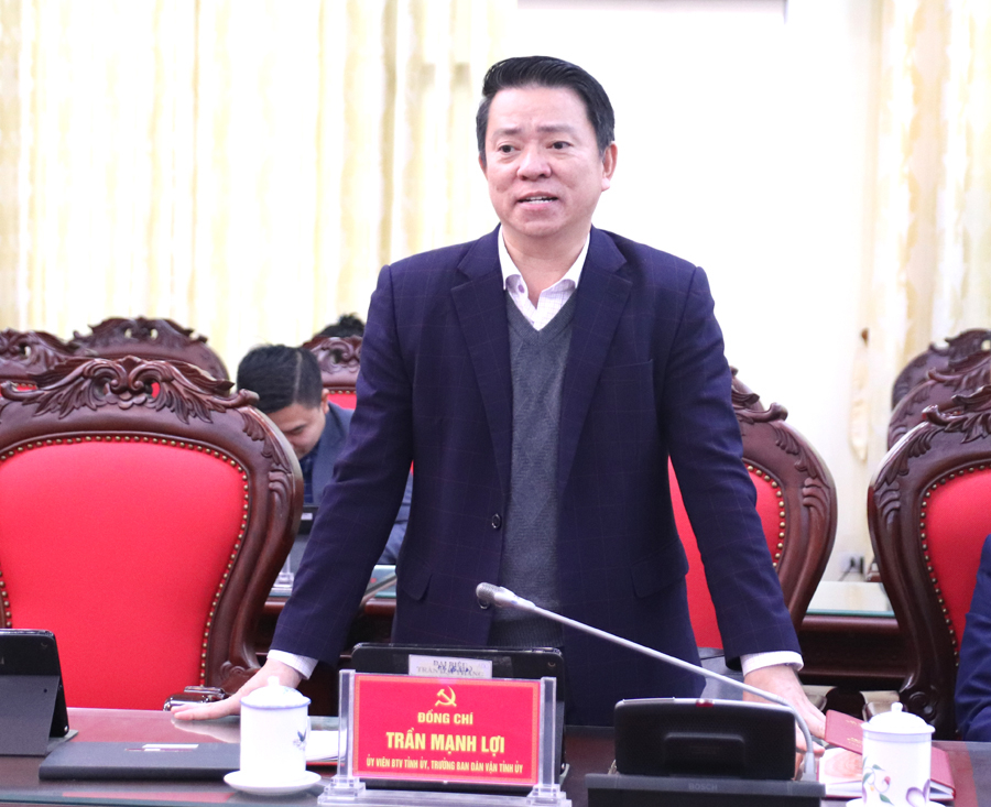 Trưởng Ban Dân vận Trần Mạnh Lợi đề xuất các giải pháp bố trí cơ sở vật chất, bồi dưỡng cán bộ trong thực hiện chủ trương bí thư đảng ủy cấp xã không phải là người địa phương.