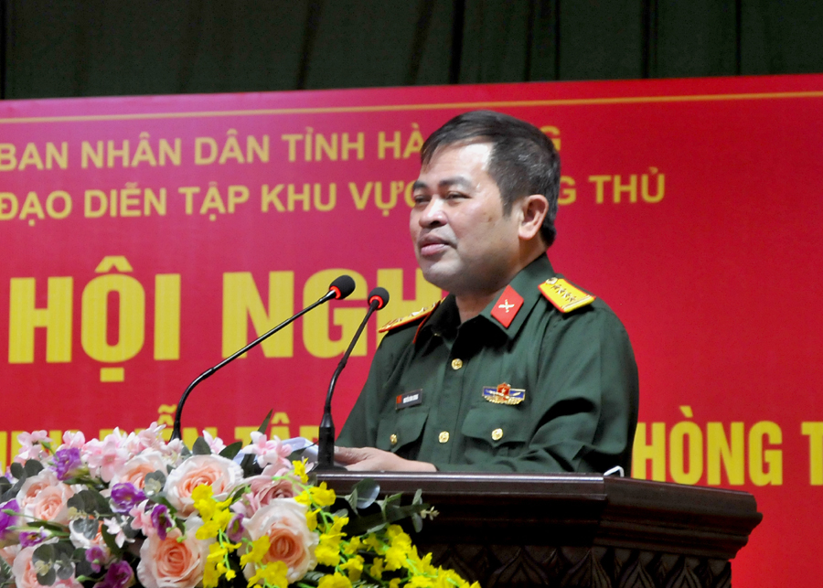 Lãnh đạo Bộ CHQS tỉnh thông qua ý định diễn tập KVPT huyện Yên Minh năm 2022.