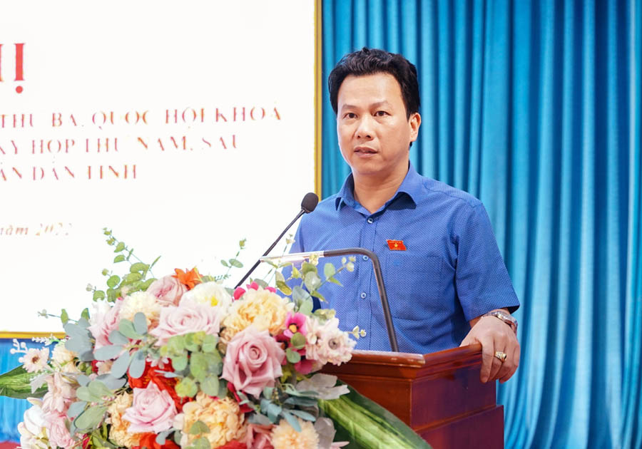 Bí thư Tỉnh ủy Đặng Quốc Khánh phát biểu tại hội nghị TXCT huyện Xín Mần.
