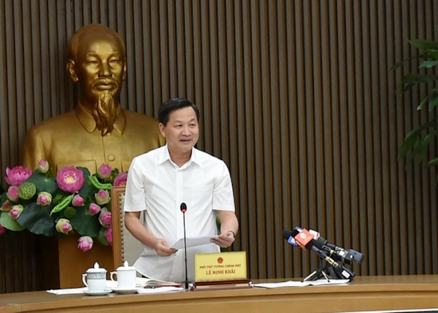Phó thủ tướng Lê Minh Khái chủ trì cuộc họp của Ban chỉ đạo điều hành giá, chiều 13/6. Ảnh: VGP