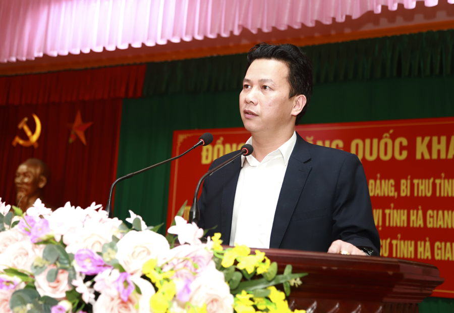 Bí thư Tỉnh ủy Đặng Quốc Khánh phát biểu, chúc Tết tại Bộ Chỉ huy Quân sự tỉnh

