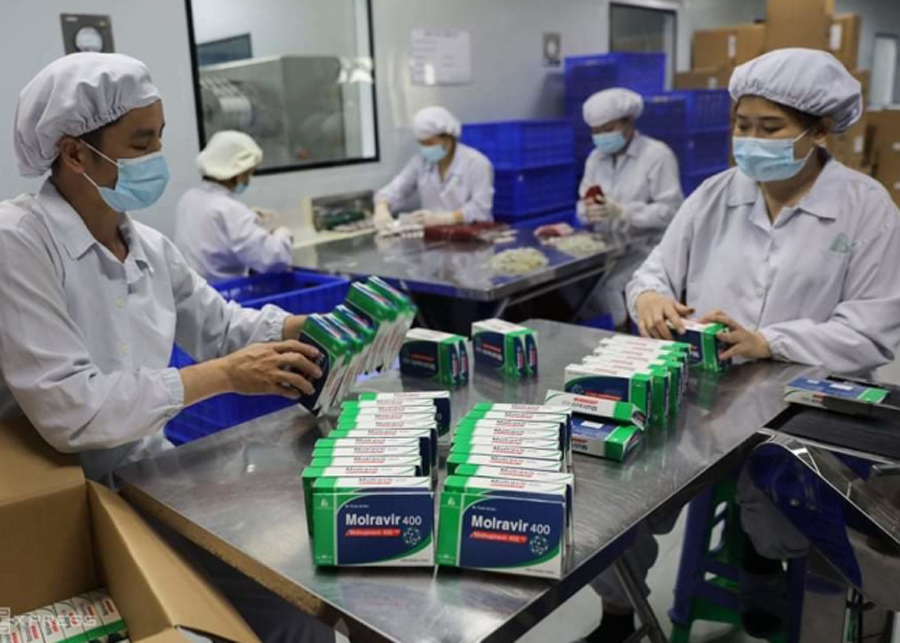 Thuốc molnupiravir sản xuất tại Công ty Boston Việt Nam, ngày 23/2.