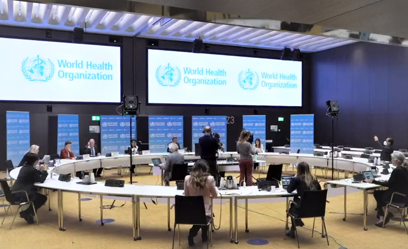 Toàn cảnh cuộc họp báo của WHO tại Geneve (Thụy Sĩ).