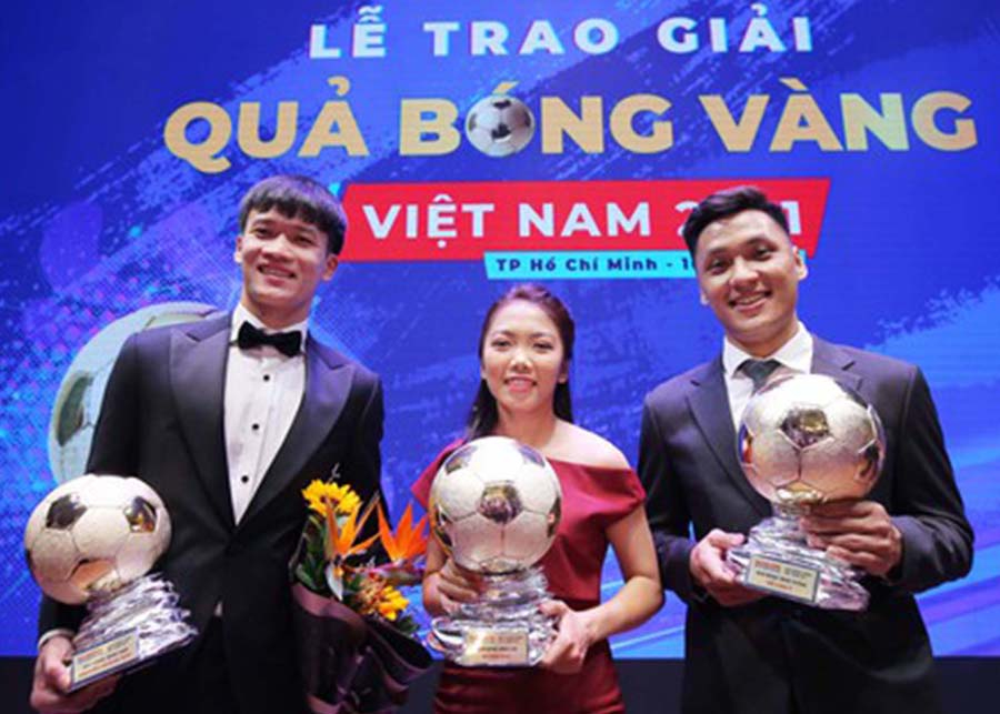 Những gương mặt xuất sắc nhất bóng đá Việt Nam trong năm 2021. 