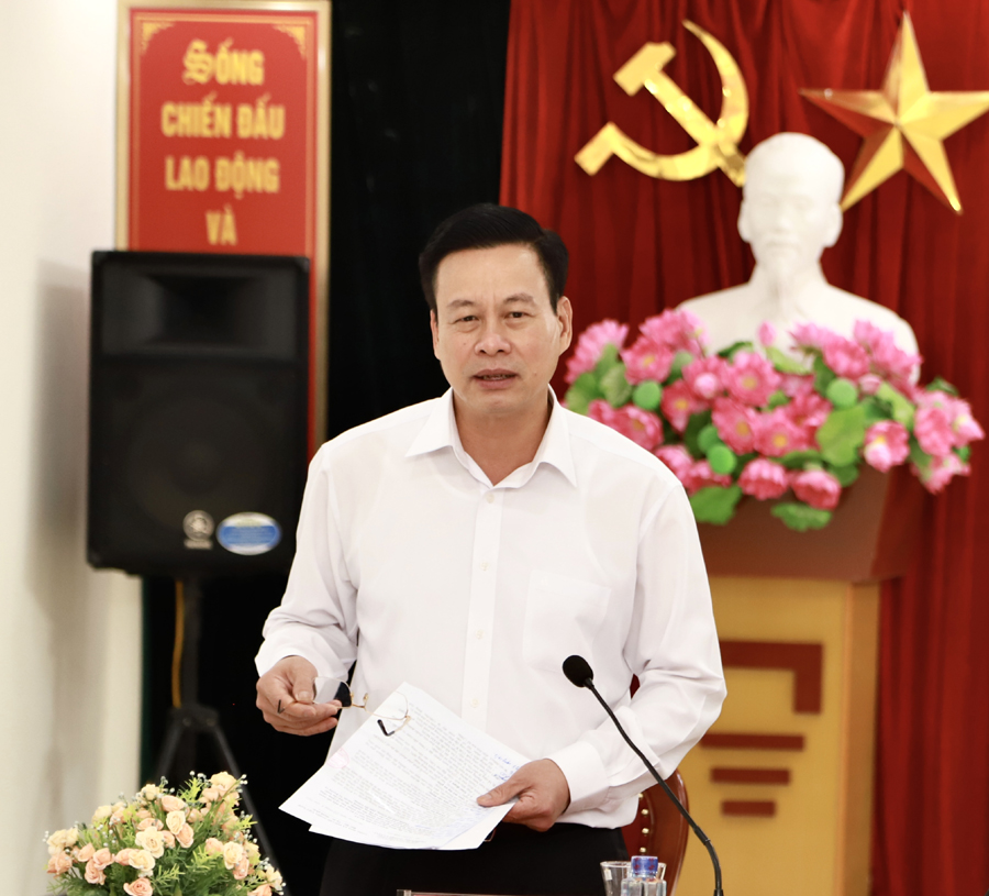 Chủ tịch UBND tỉnh Nguyễn Văn Sơn phát biểu tại buổi làm việc
