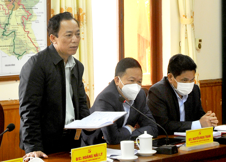 Giám đốc Sở Nông nghiệp và PTNT Hoàng Hải Lý đề nghị huyện Hoàng Su Phì cần sớm có phương án sản xuất vụ Mùa và phòng, chống thiên tai.

