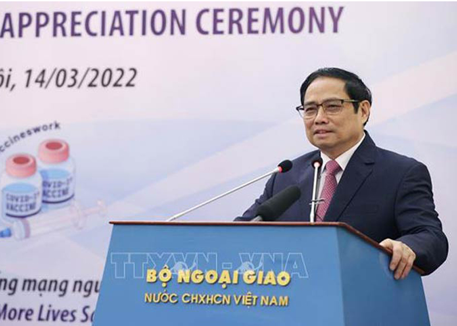 Thủ tướng Phạm Minh Chính cảm ơn các đối tác quốc tế đã hỗ trợ vắc xin phòng Covid-19 cho Việt Nam.