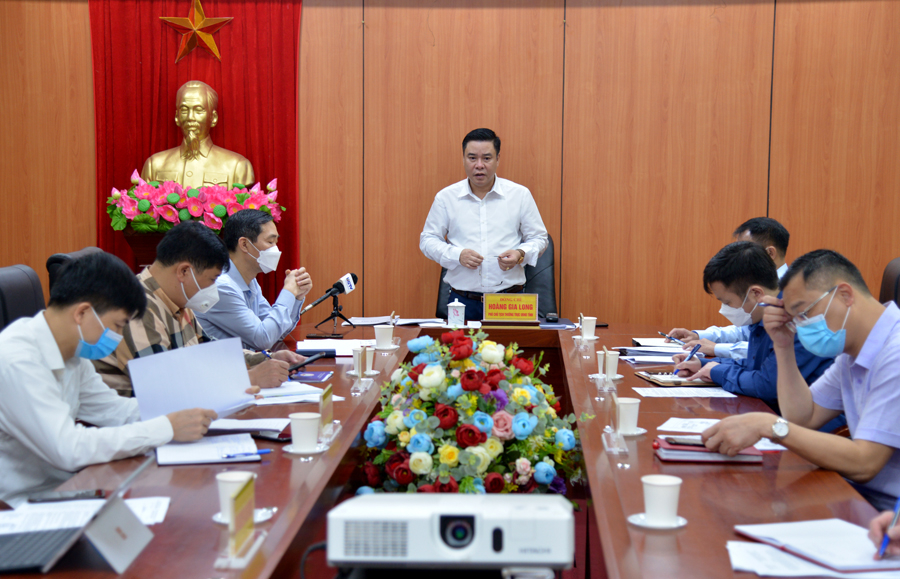 Phó Chủ tịch Thường trực UBND tỉnh Hoàng Gia Long phát biểu kết luận buổi làm việc.