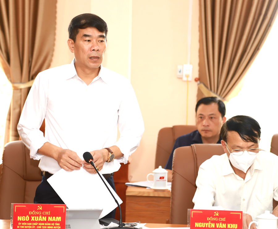 Bí thư Huyện ủy Yên Minh Ngô Xuân Nam báo cáo kết quả thực hiện nhiệm vụ Quý I
