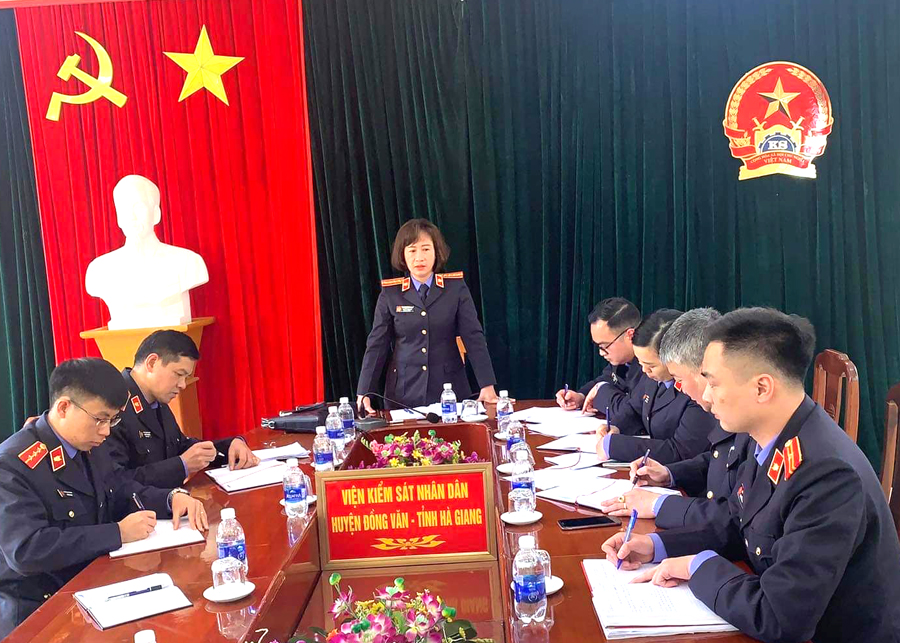 Đoàn kiểm tra Viện KSND tỉnh công bố kết quả kiểm tra tại huyện Đồng Văn.

