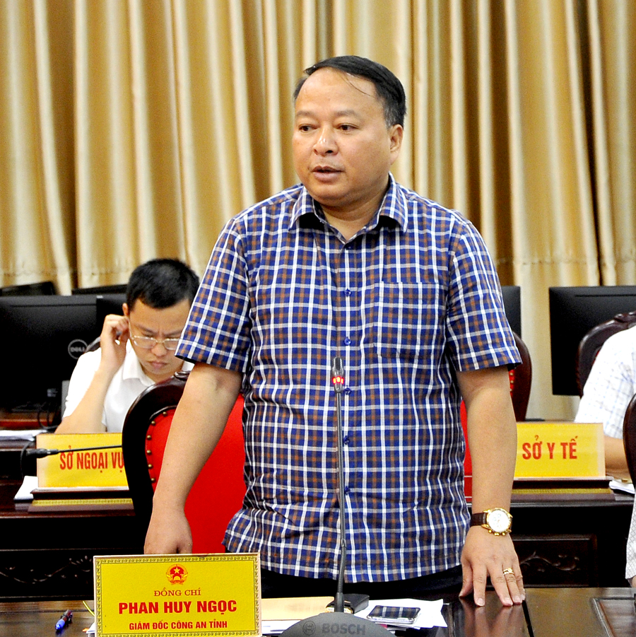 Giám đốc Công an tỉnh Phan Huy Ngọc đề nghị các ngành, địa phương quan tâm giải pháp phòng, ngừa những vụ việc vi phạm về an ninh trật tự khu vực nông thôn.