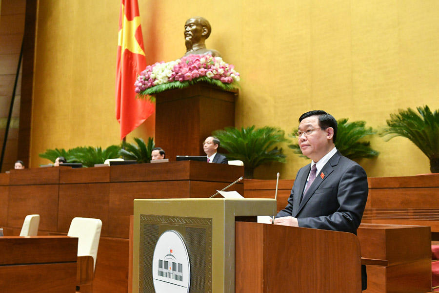 Chủ tịch Quốc hội Vương Đình Huệ phát biểu bế mạc phiên họp

