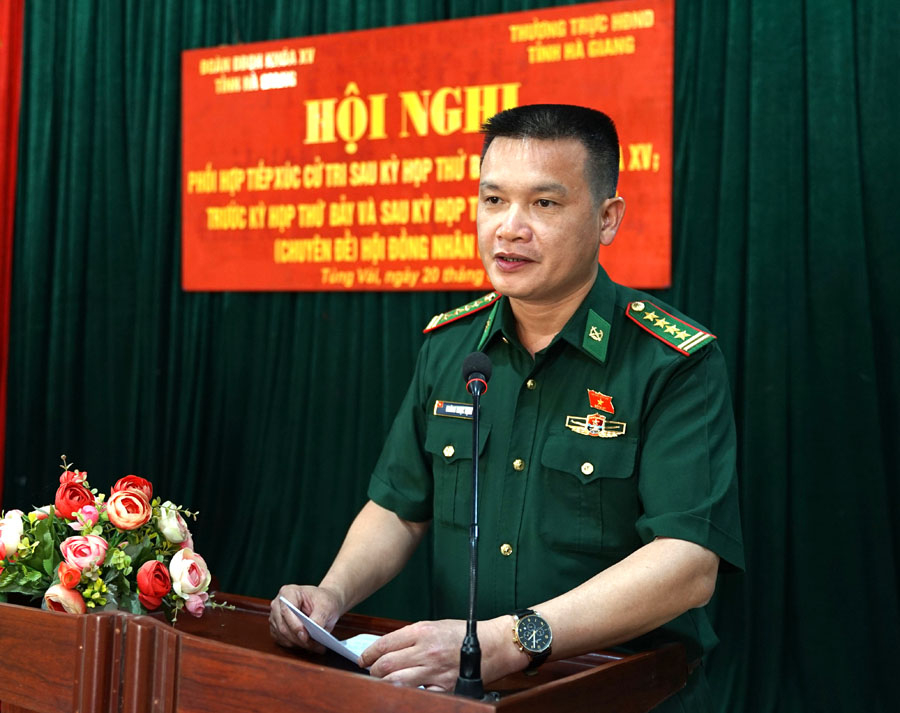 ĐBQH Hoàng Ngọc Định thông báo tới cử tri kết quả Kỳ họp thứ 3, Quốc hội khóa XV và hoạt động của Đoàn ĐBQH tỉnh Hà Giang trước và sau Kỳ họp.