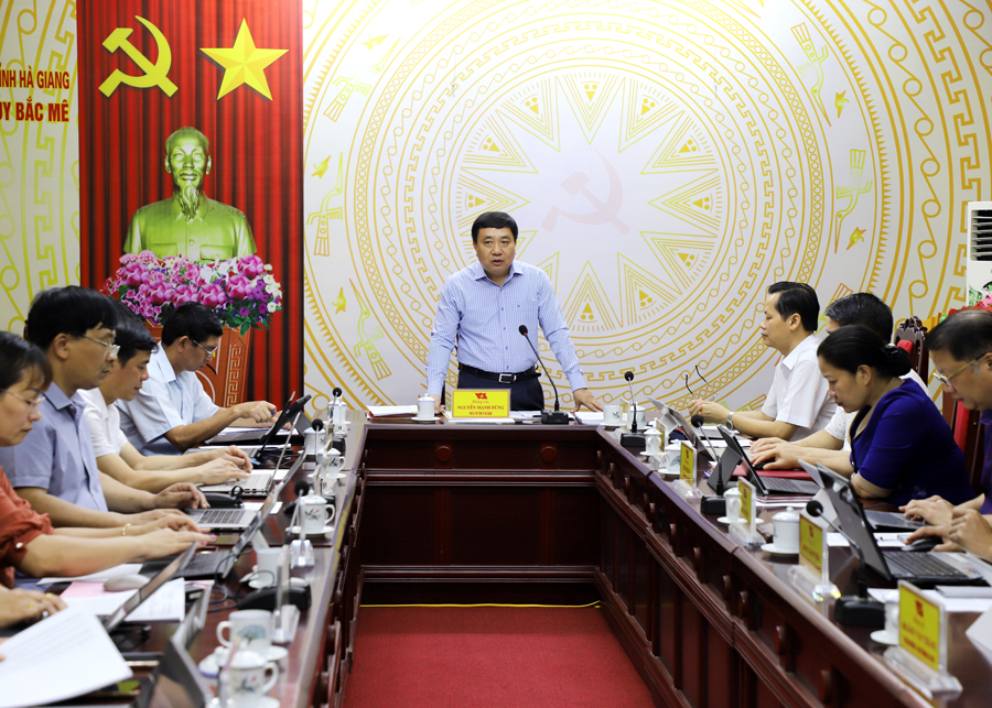 Đồng chí Nguyễn Mạnh Dũng, Phó Bí thư Tỉnh ủy kết luận tại buổi làm việc.
