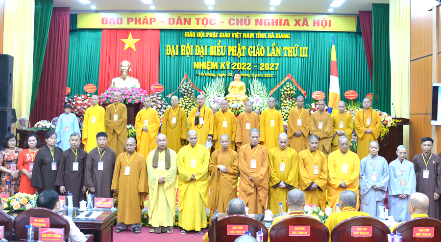 Ban Trị sự Giáo hội Phật giáo Việt Nam tỉnh Hà Giang nhiệm kỳ 2022 - 2027 ra mắt đại hội
